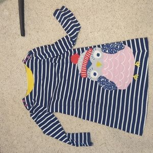 Mini boden embroidered striped dress